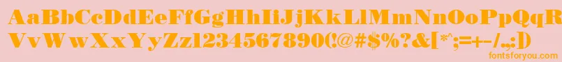 TetonBold Font – Orange Fonts on Pink Background