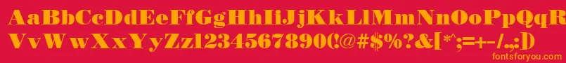 TetonBold Font – Orange Fonts on Red Background