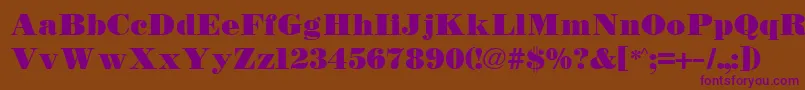 TetonBold Font – Purple Fonts on Brown Background