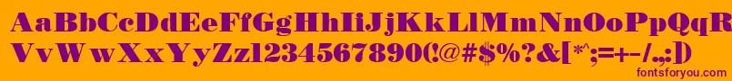 TetonBold Font – Purple Fonts on Orange Background