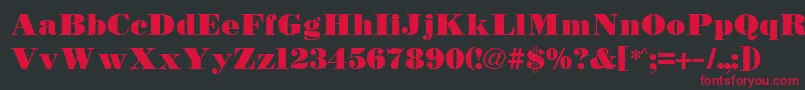 TetonBold Font – Red Fonts on Black Background