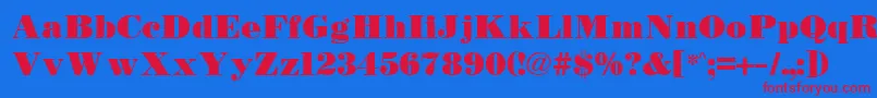 TetonBold Font – Red Fonts on Blue Background