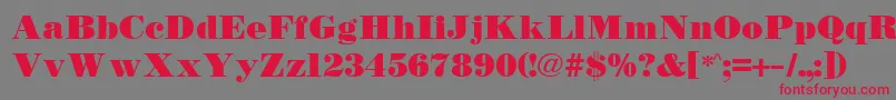 TetonBold-Schriftart – Rote Schriften auf grauem Hintergrund