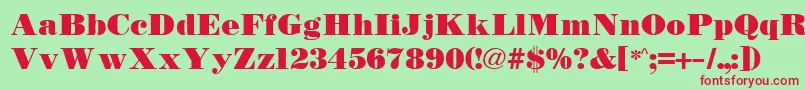 TetonBold Font – Red Fonts on Green Background
