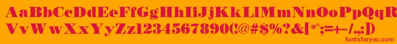 TetonBold Font – Red Fonts on Orange Background