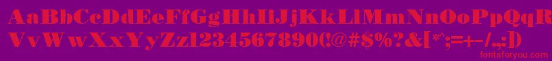 TetonBold Font – Red Fonts on Purple Background
