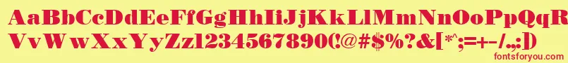 TetonBold Font – Red Fonts on Yellow Background