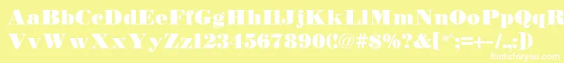 TetonBold-Schriftart – Weiße Schriften auf gelbem Hintergrund