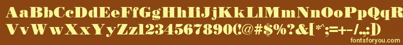 TetonBold Font – Yellow Fonts on Brown Background