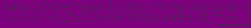 Ginabinaregular-fontti – mustat fontit violetilla taustalla
