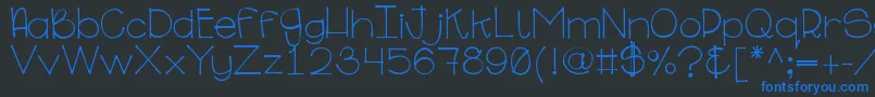 Ginabinaregular Font – Blue Fonts on Black Background