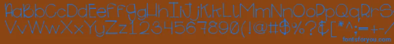 Ginabinaregular Font – Blue Fonts on Brown Background