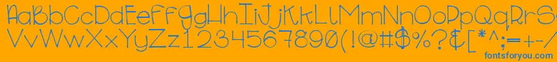 Ginabinaregular Font – Blue Fonts on Orange Background