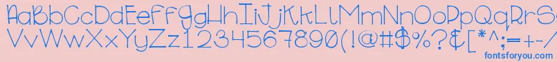 Ginabinaregular Font – Blue Fonts on Pink Background