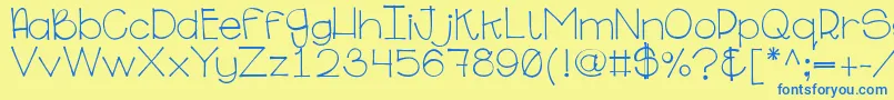Ginabinaregular Font – Blue Fonts on Yellow Background