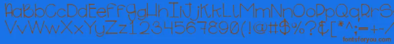 Ginabinaregular Font – Brown Fonts on Blue Background