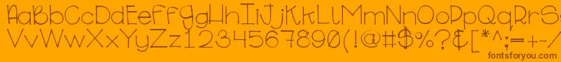 Ginabinaregular-fontti – ruskeat fontit oranssilla taustalla