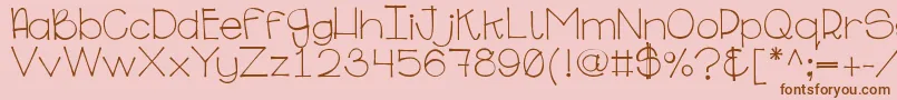 Ginabinaregular Font – Brown Fonts on Pink Background