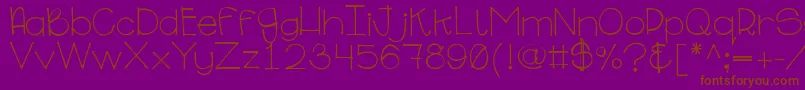 Fonte Ginabinaregular – fontes marrons em um fundo roxo