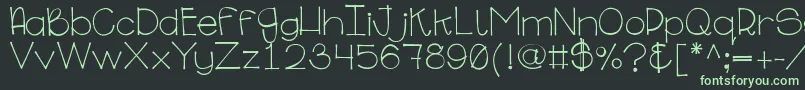 Ginabinaregular Font – Green Fonts on Black Background