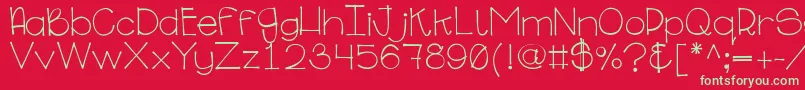 Ginabinaregular Font – Green Fonts on Red Background