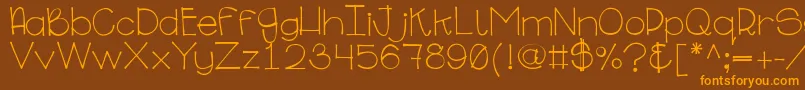 Ginabinaregular Font – Orange Fonts on Brown Background