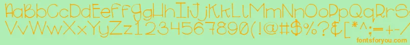 Ginabinaregular Font – Orange Fonts on Green Background