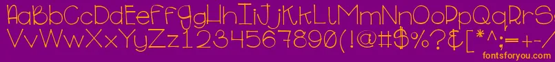 Ginabinaregular Font – Orange Fonts on Purple Background