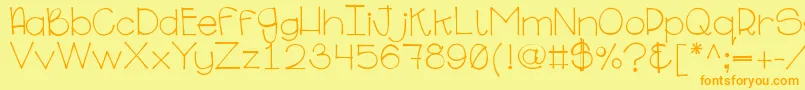 Ginabinaregular Font – Orange Fonts on Yellow Background