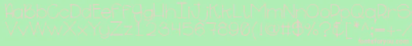 Ginabinaregular Font – Pink Fonts on Green Background
