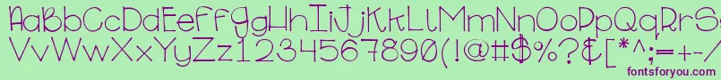 Ginabinaregular Font – Purple Fonts on Green Background