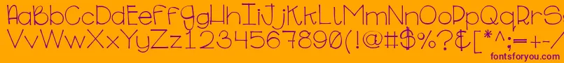 Ginabinaregular Font – Purple Fonts on Orange Background