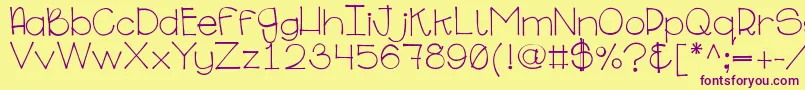 Ginabinaregular Font – Purple Fonts on Yellow Background