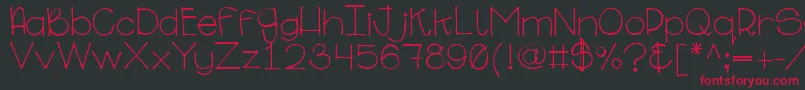 Ginabinaregular Font – Red Fonts on Black Background