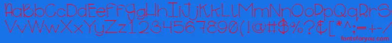 Ginabinaregular Font – Red Fonts on Blue Background