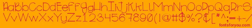 Ginabinaregular Font – Red Fonts on Orange Background