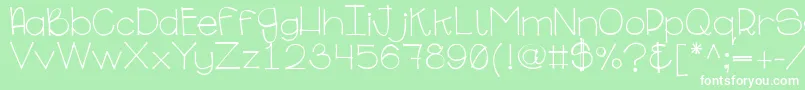 Ginabinaregular Font – White Fonts on Green Background