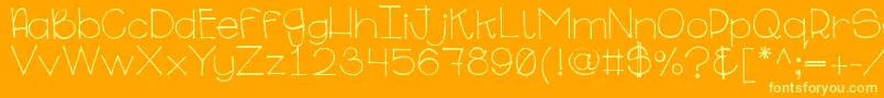 Ginabinaregular Font – Yellow Fonts on Orange Background