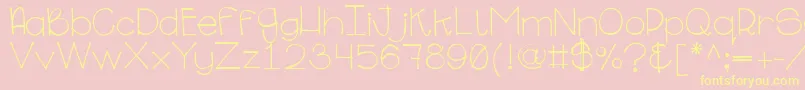 Ginabinaregular Font – Yellow Fonts on Pink Background