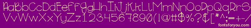 Ginabinaregular Font – Yellow Fonts on Purple Background