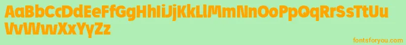 JosefReducedBlack Font – Orange Fonts on Green Background