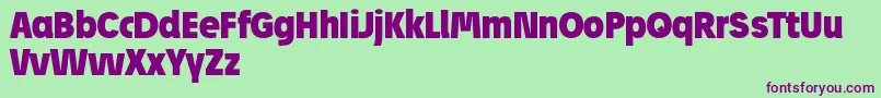 JosefReducedBlack Font – Purple Fonts on Green Background