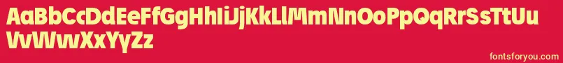 JosefReducedBlack Font – Yellow Fonts on Red Background