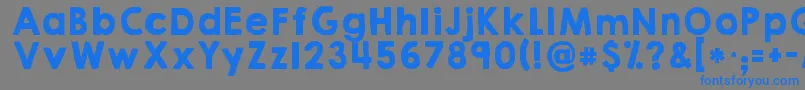 フォントKghappysolid – 灰色の背景に青い文字