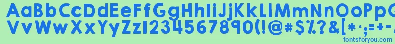 Kghappysolid Font – Blue Fonts on Green Background