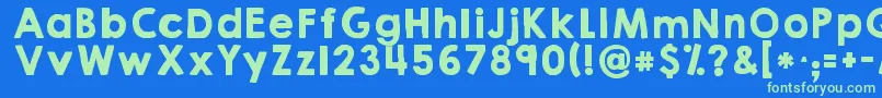 Kghappysolid Font – Green Fonts on Blue Background