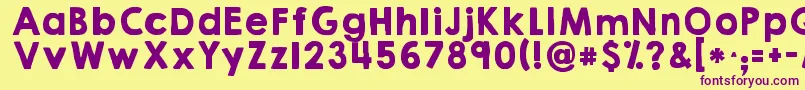 Kghappysolid Font – Purple Fonts on Yellow Background