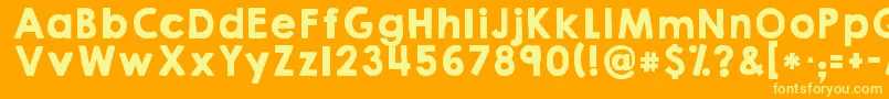 Подробнее о шрифте Kghappysolid Шрифт Kghappysolid – жёлтые шрифты на оранжевом фоне