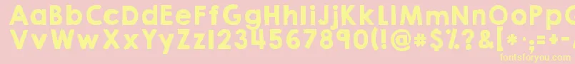Kghappysolid-Schriftart – Gelbe Schriften auf rosa Hintergrund