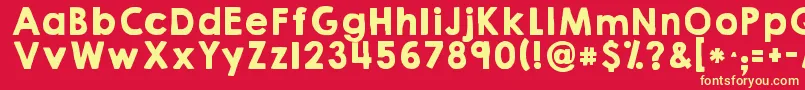 Kghappysolid Font – Yellow Fonts on Red Background